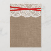 Die rustikalen Red Bow Wedding Collection Karten (Rückseite)