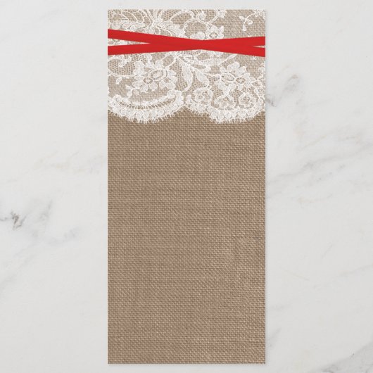 Die rustikalen Red Bow Wedding Collection Karten (Rückseite)