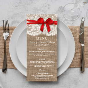 Die rustikalen Red Bow Wedding Collection Karten
