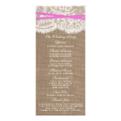 Die rustikalen rosa Bow-Hochzeitsprogramme Werbekarte (Hinten)