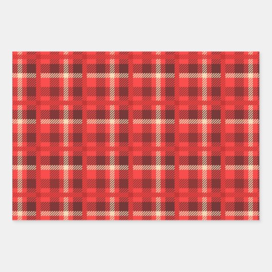 Die rustikalen roten und grünen Karierten Muster Geschenkpapier Set (Vorderseite 2)