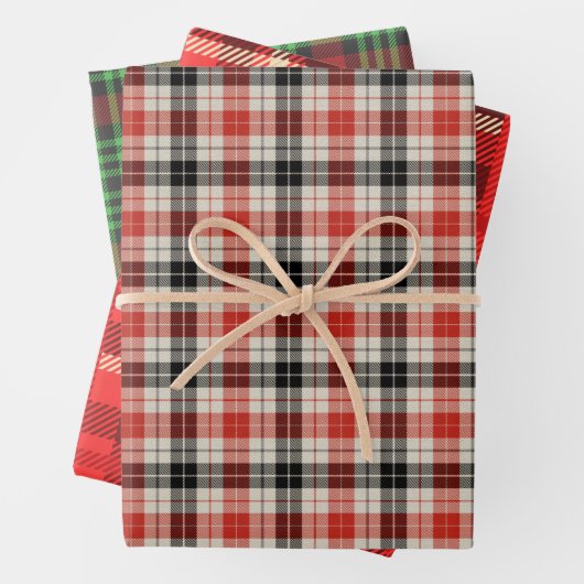 Die rustikalen roten und grünen Karierten Muster Geschenkpapier Set (Beispiel)