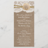 Die rustikalen Sand-Dollar-Hochzeitsprogramme Programm (Vorderseite)