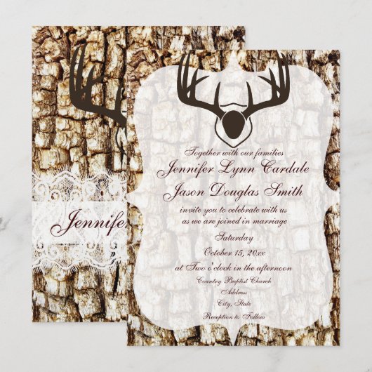 Die rustikalen Wedding Einladung (Vorne/Hinten)