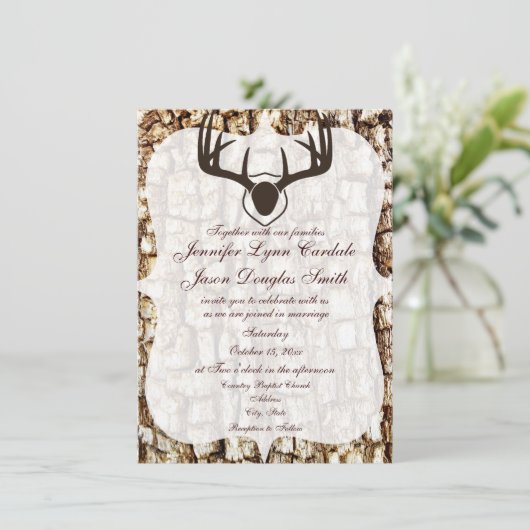 Die rustikalen Wedding Einladung (Stehend Vorderseite)