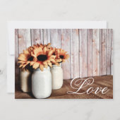 Die rustikalen Wedding Land-Weckglas-Sonnenblumen Einladung (Rückseite)