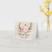 Die rustikales Wedding Land-Blumengeweihe danken Karte (Gelbe Blume)