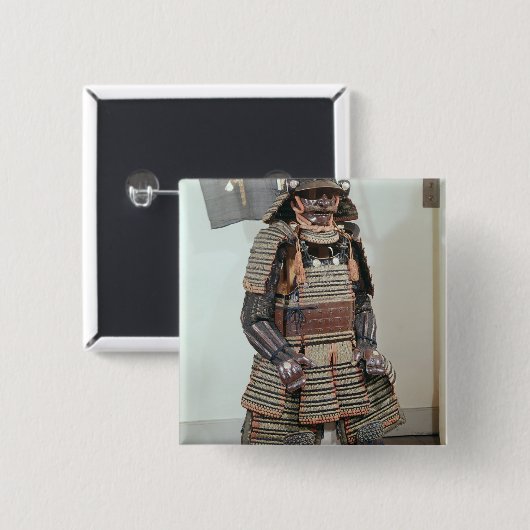 Die Rüstung des Samurai-Kriegers Button (Vorne & Hinten)