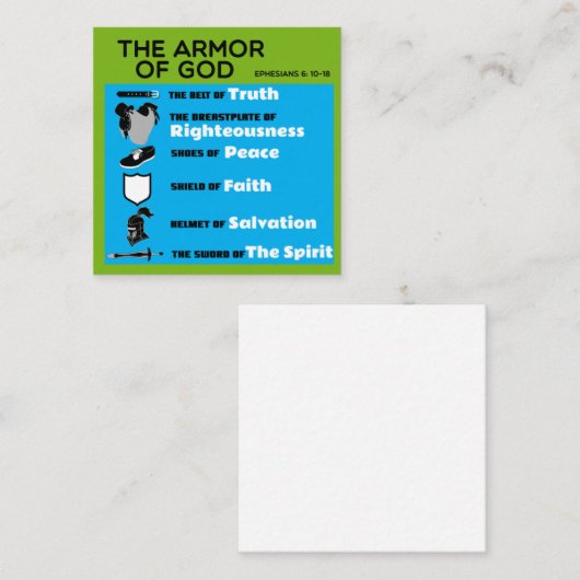 Die Rüstung Gottes Mitteilungskarte (Vorne/Hinten)