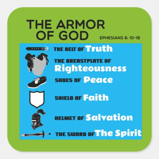 Die Rüstung Gottes Quadratischer Aufkleber (Vorderseite)
