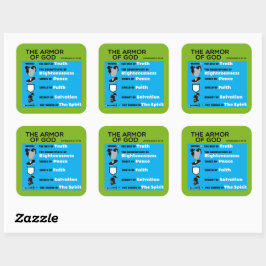 Die Rüstung Gottes Quadratischer Aufkleber