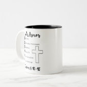 Die Rüstungs-Kreuz-christliche Zweifarbige Tasse (Vorderseite Links)