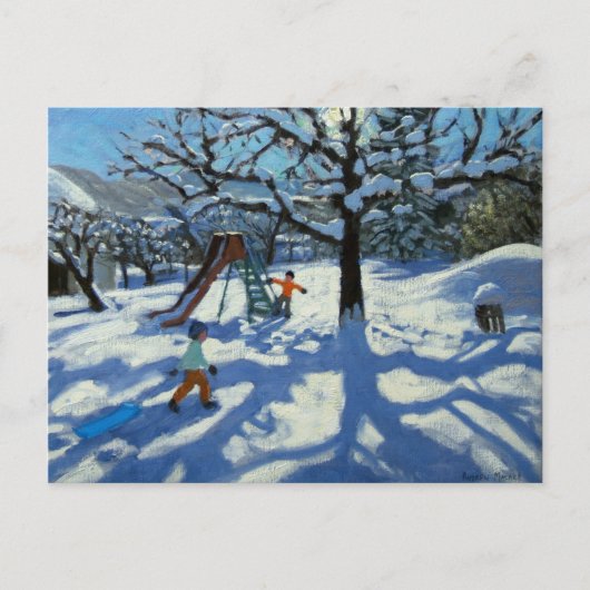 Die Rutsche im Winter Bourg St Moritz Postkarte (Vorderseite)