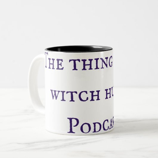 Die Sache mit der Hexenjagd Podcast-Tasse Zweifarbige Tasse (Vorderseite Links)