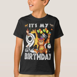 Die "Safari Jungle Animals" zum 9. Geburtstag T-Shirt