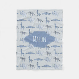 Die Safari-Tier-Dschungel-Muster des Jungen Fleecedecke