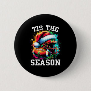 Die Saison Football-Mama Weihnachten Santa Hut Co Button