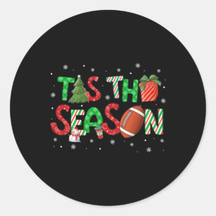 Die Saison Football Weihnachtsbaum Kaffee Frohe We Runder Aufkleber