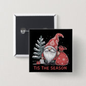 Die Saison Gnom Weihnachten Feiertag Winter Button (Vorne & Hinten)
