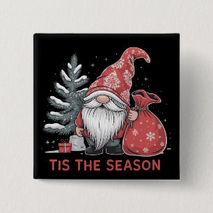 Die Saison Gnom Weihnachten Feiertag Winter Button