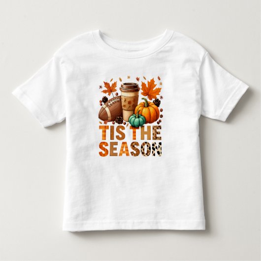 Die Saison Herbstzeit mit Football und Kaffee Kleinkind T-shirt (Vorderseite)