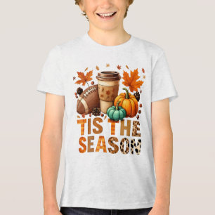 Die Saison Herbstzeit mit Football und Kaffee Tri-Blend Shirt