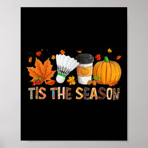 Die Saison Leopard Kürbis Badminton Halloween Herb Poster