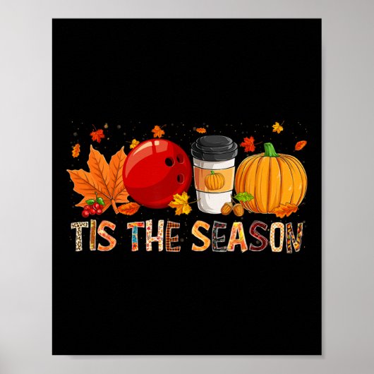 Die Saison Leopard Kürbis Bowling Halloween Herbst Poster (Vorne)