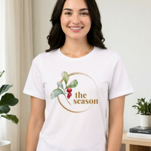 Die Saison Stechpalmen-Beeren Bella Canvas Weihnac Tri-Blend Shirt
