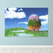 Die Saisontreppen-Leinwand Leinwanddruck (Insitu (Holzboden))