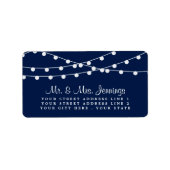 Die Saitenleuchten an der Blue Wedding Collection Adressaufkleber (Vorne)