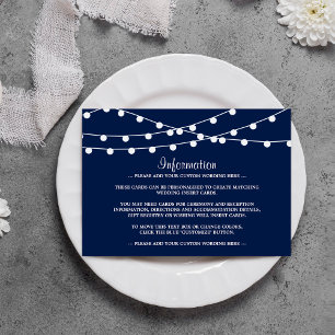 Die Saitenleuchten an der Blue Wedding Collection Begleitkarte