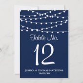 Die Saitenleuchten an der Blue Wedding Collection Einladung (Rückseite)