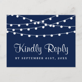 Die Saitenleuchten an der Blue Wedding Collection Einladungspostkarte