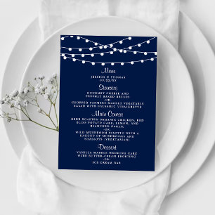 Die Saitenleuchten an der Blue Wedding Collection Menükarte