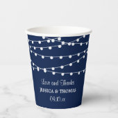 Die Saitenleuchten an der Blue Wedding Collection Pappbecher (Vorderseite)