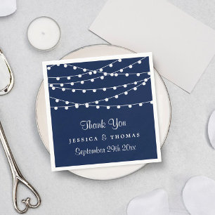Die Saitenleuchten an der Blue Wedding Collection Serviette