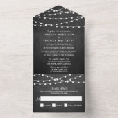 Die Saitenleuchten auf der Chalkboard-Hochzeitssam All In One Einladung (Innen Boden)