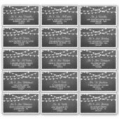 Die Saitenleuchten auf der Chalkboard-Hochzeitssam Aufkleber (Vorderseite)