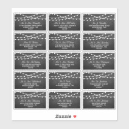 Die Saitenleuchten auf der Chalkboard-Hochzeitssam Aufkleber