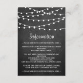 Die Saitenleuchten auf der Chalkboard-Hochzeitssam Begleitkarte (Vorderseite)