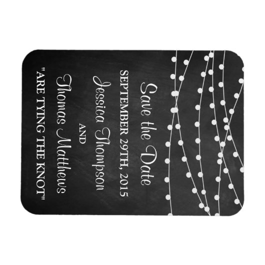 Die Saitenleuchten auf der Chalkboard-Hochzeitssam Magnet (Horizontal)