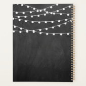 Die Saitenleuchten auf der Chalkboard-Hochzeitssam Planer (Rückseite)