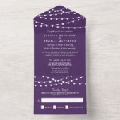 Die Saitenleuchten auf der Lila Hochzeitskollektio All In One Einladung (Innen Boden)