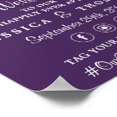 Die Saitenleuchten auf der Lila Hochzeitskollektio Poster (Ecke)