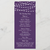 Die Saitenleuchten auf der Lila Hochzeitskollektio Programm (Rückseite)