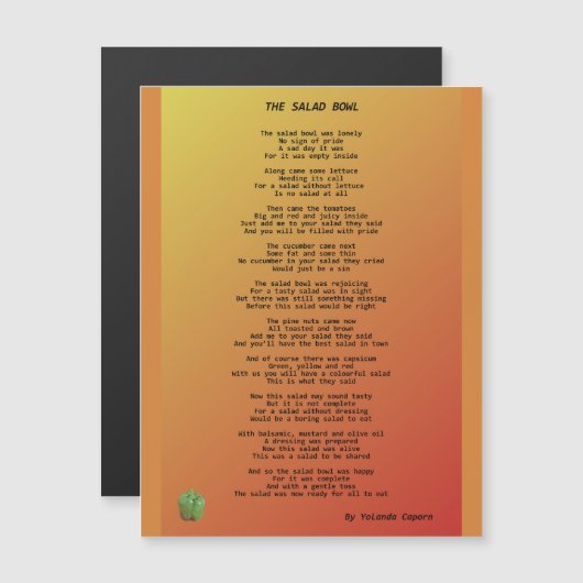 Die Salatschale Magnetkarte (Vorne/Hinten)