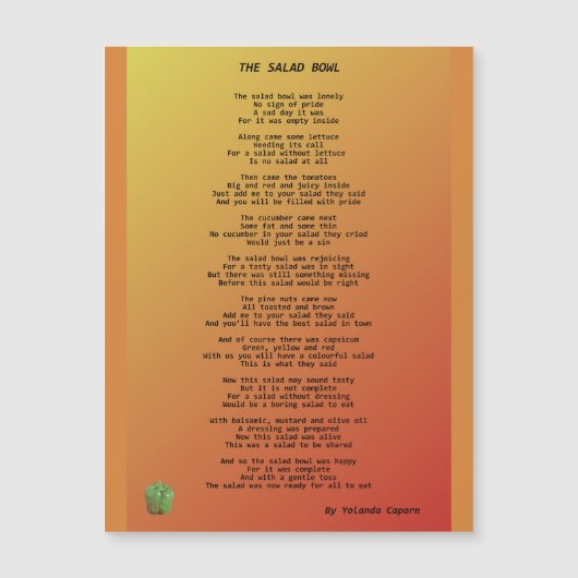 Die Salatschale Magnetkarte (Vorderseite)