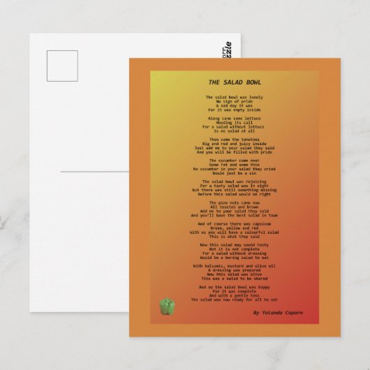 Die Salatschale Postkarte (Vorne/Hinten)
