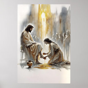 Die Salbung in Bethanien Maria und das kostbare Sa Poster